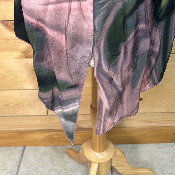 Tutu & Lilli silky tie dyed ruffle top blouse tunic boho hippie festival LG XL - Picture 4 of 12